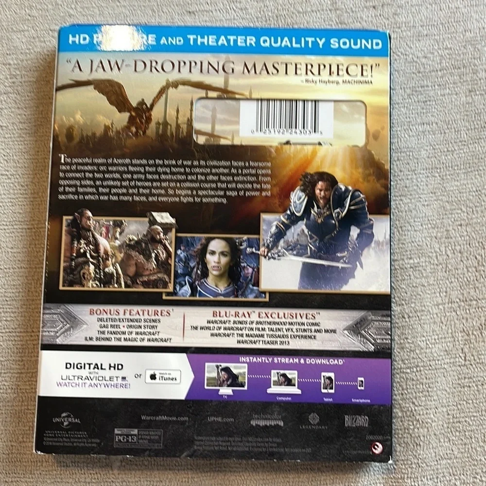 Warcraft blu-ray dvd digital hd
